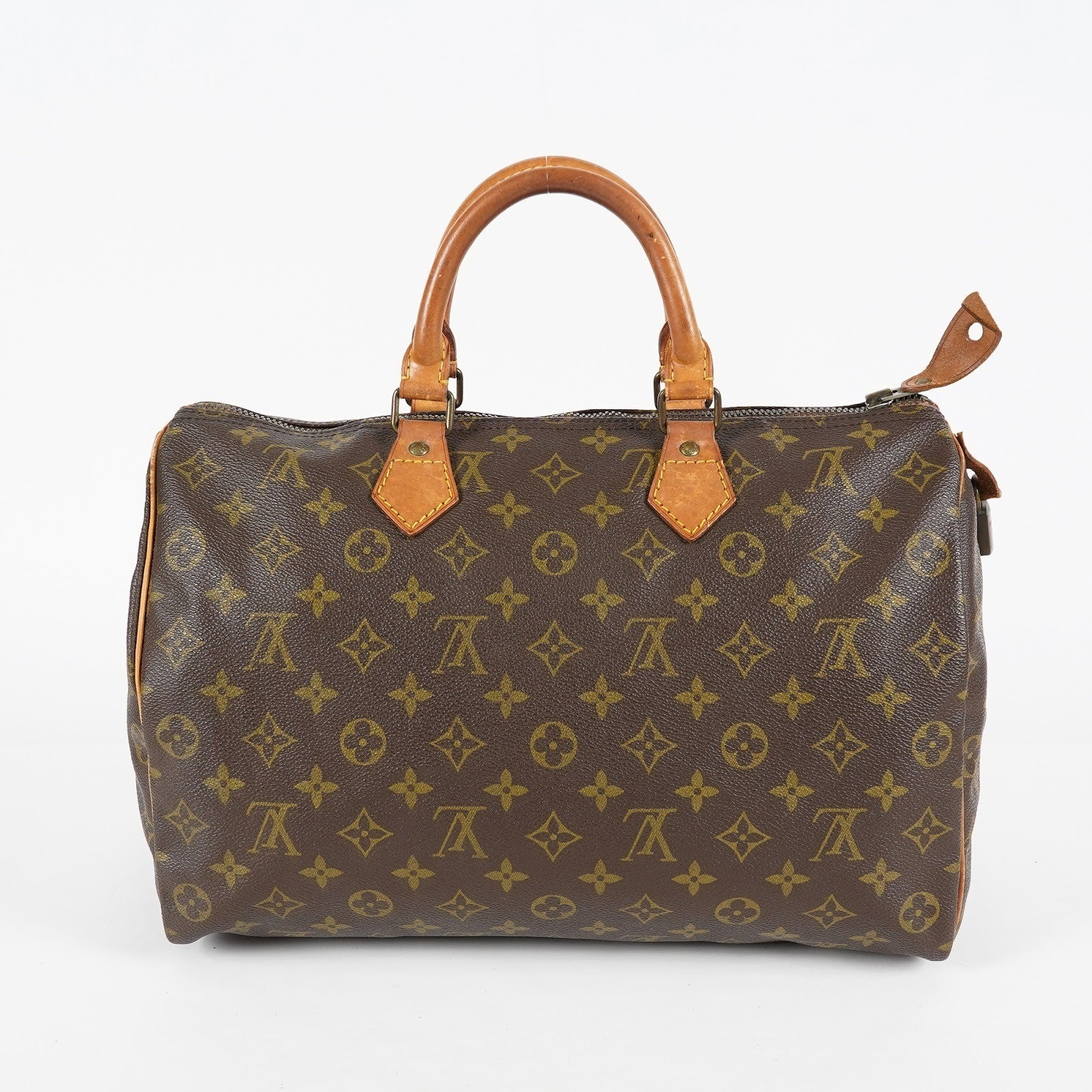 Louis Vuitton Speedy 35 Monogram Brown Canvas Hand Bag Used M41524 07E214620027