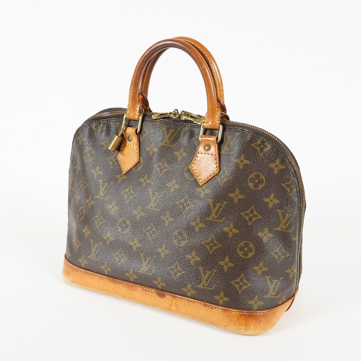 Louis Vuitton Alma PM M51130 Monogram Canvas Brown Used Handbag 09E112530011