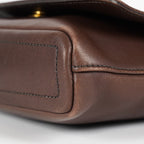 COACH 9821 Vintage Brown Glove-Tanned Leather Flap Shoulder Bag Used 08M23623217
