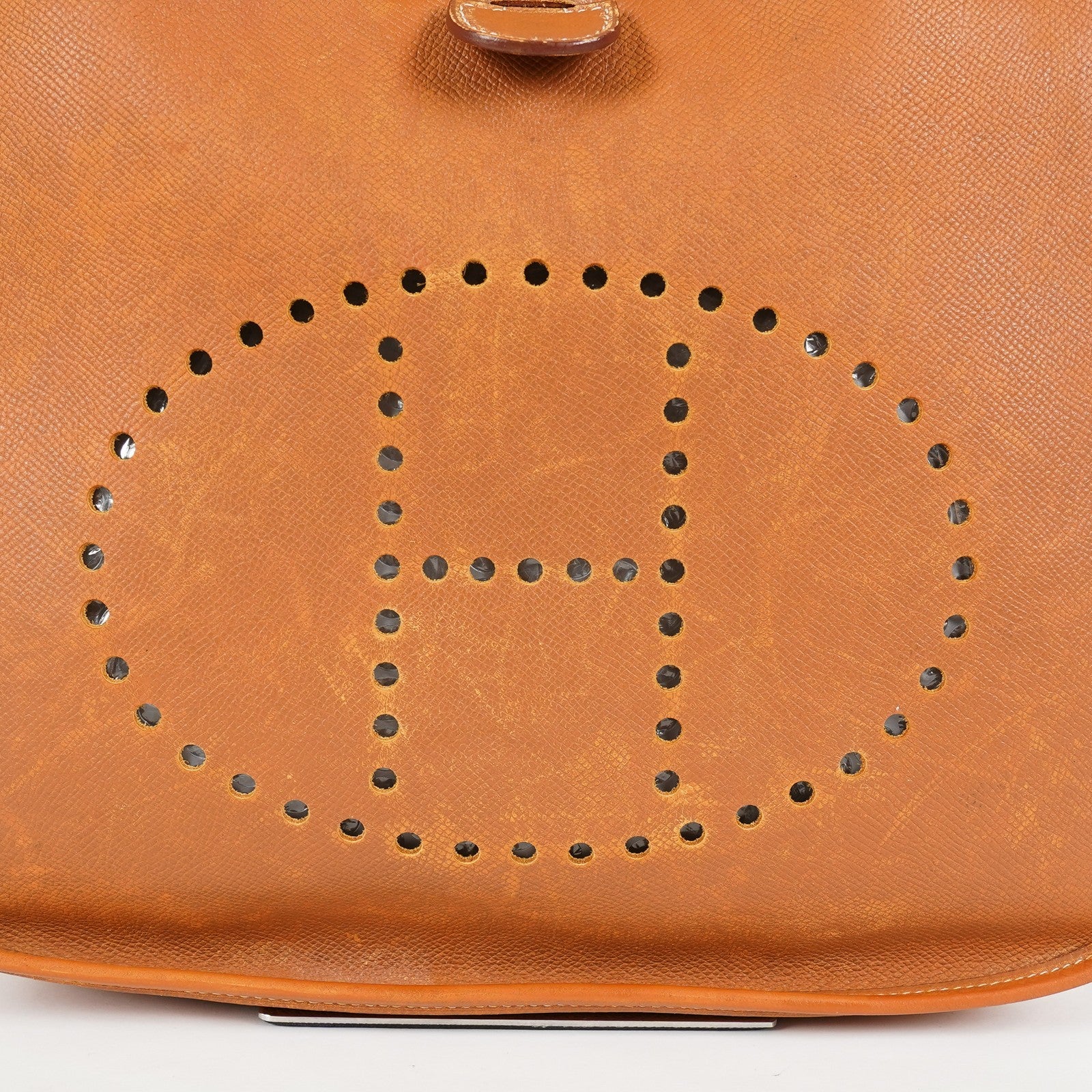 Hermes Evelyne PM Shoulder Crossbody Bag Gold Tan Clemence Leather 07E1311440010