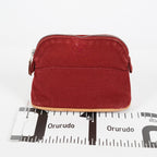 Hermes Bolide Pouch 18 Mini Brick Red Cotton Canvas Vintage Used 07E22715009