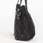 Coach Varick Briefcase Business Bag Brown Nylon Leather Tablet Laptop XY90