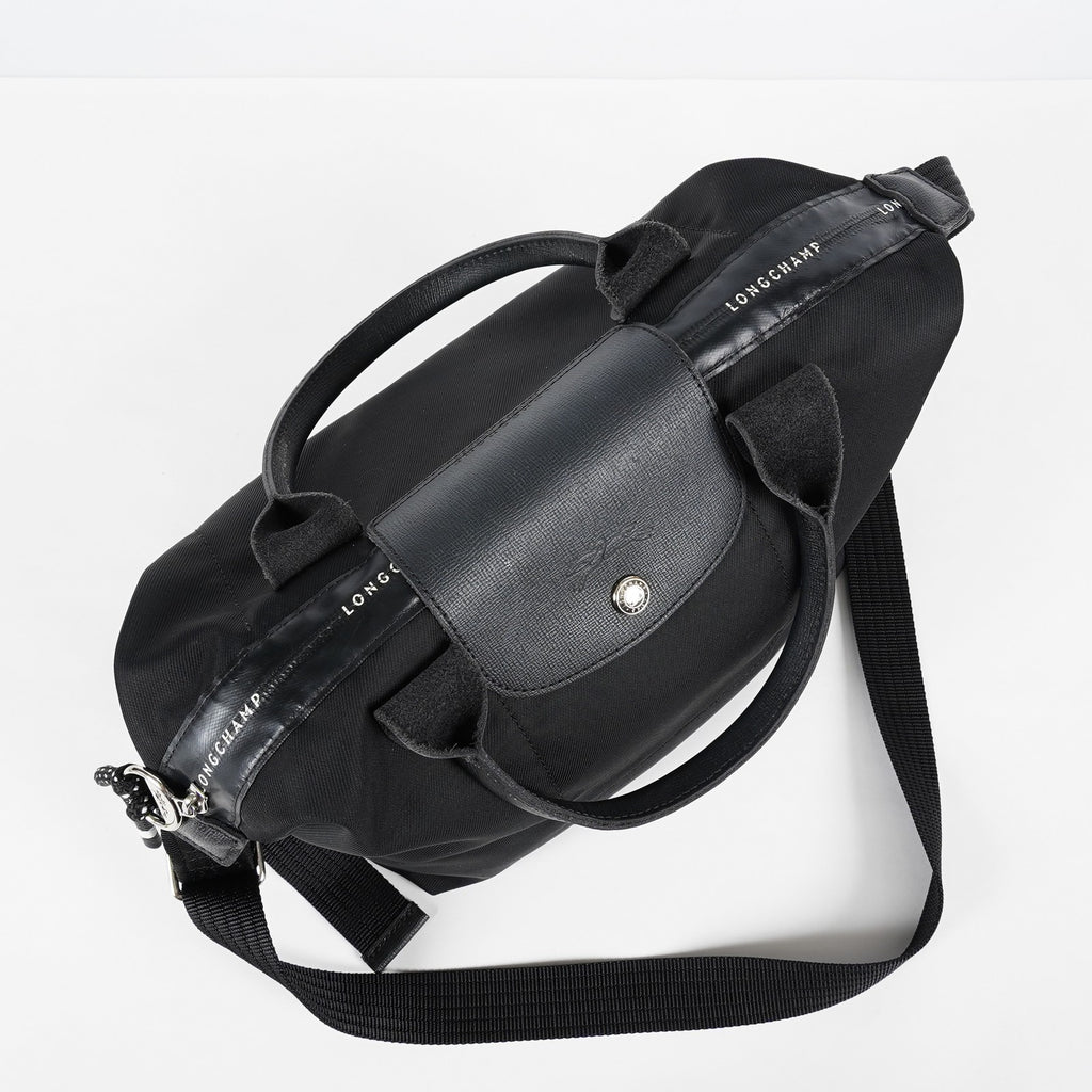 Longchamp Le Pliage 2Way Top Handle Bag 28cm Black Nylon Used 08E141320007