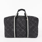 CHANEL Travel line Boston bag black Nylon canvas Women vintage 05E522750016