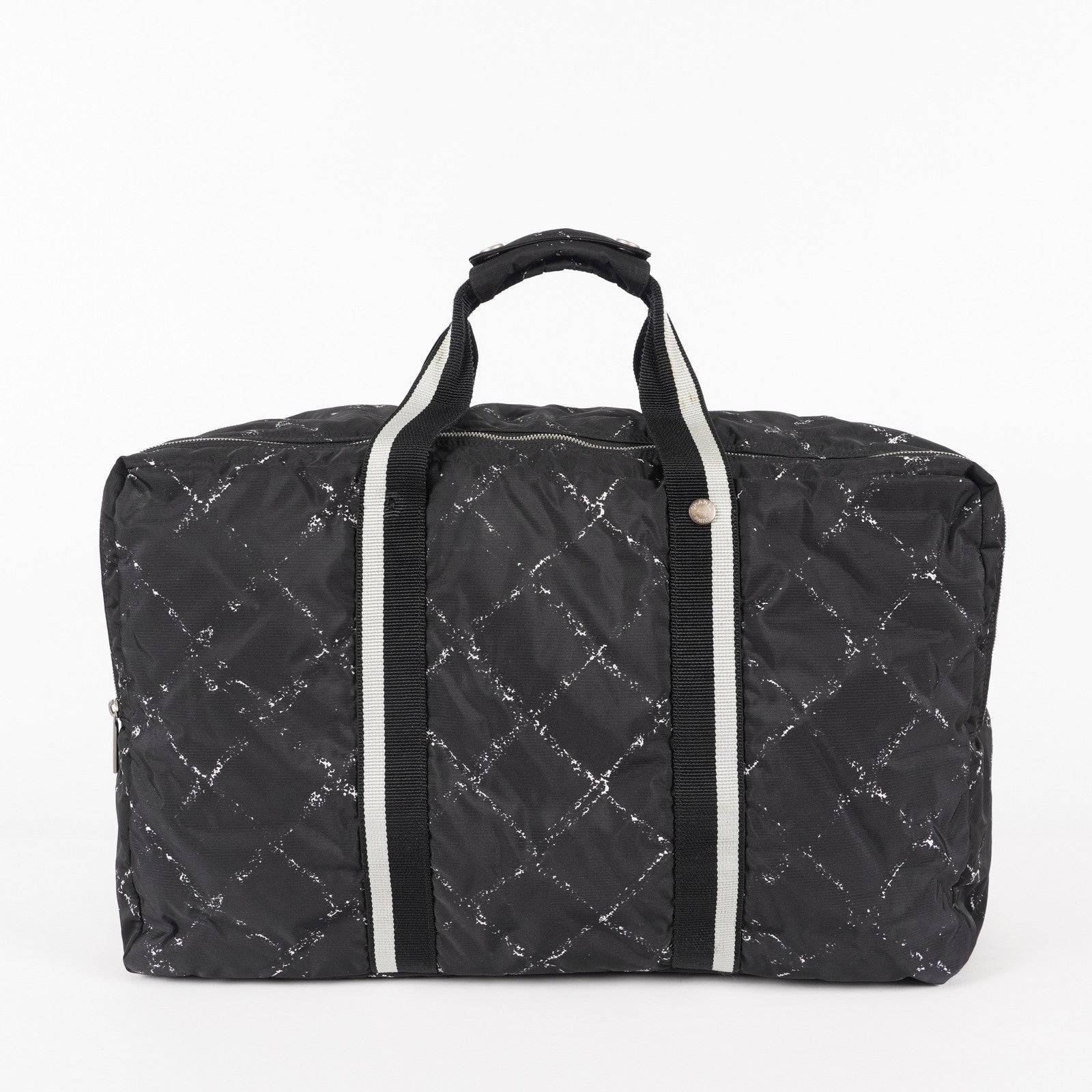 CHANEL Travel line Boston bag black Nylon canvas Women vintage 05E522750016