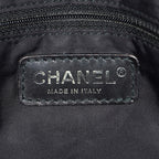 Chanel New Travel Line Tote Bag MM Black Nylon Leather Gold HW Used 08E191155007