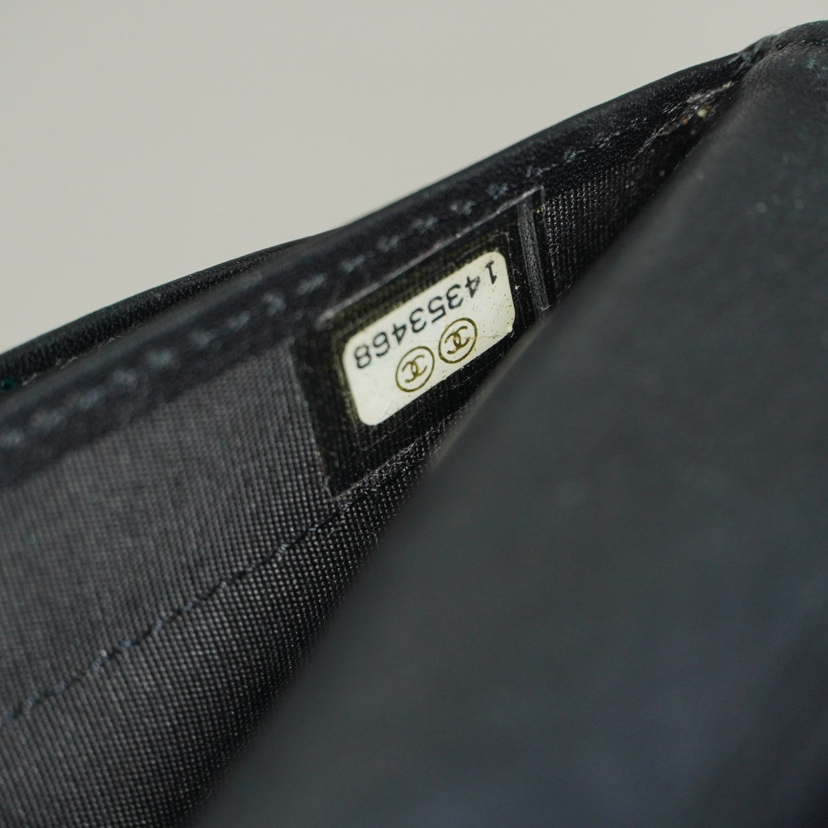 Chanel Caviar Skin Long Bifold Wallet Black Leather Used with Box 05E412310016