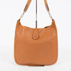 Hermes Evelyne PM Shoulder Crossbody Bag Gold Tan Clemence Leather 07E1311440010
