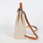 Hermes Herbag Ado PM Used Beige Canvas Brown Leather 2WAY Backpack 07A325834431