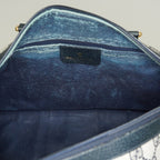 Gucci Sherry Line GG Supreme Boston Bag Navy Canvas Hand Bag Used 07E182860015