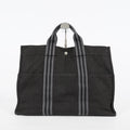 Hermes Fourre-Tout MM Black Canvas Tote Bag Handbag Vintage Used 08E04825030