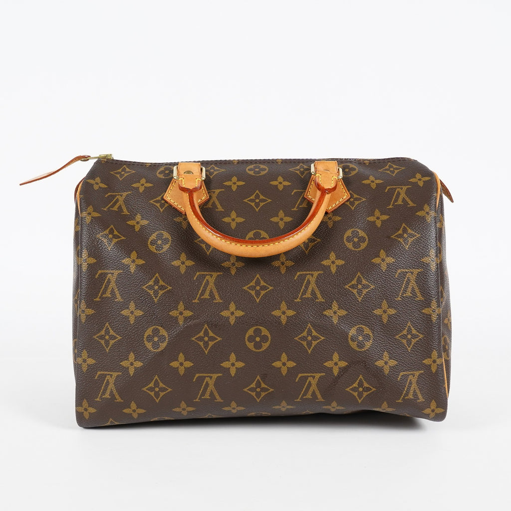 Louis Vuitton Speedy 30 Monogram Canvas Handbag Brown Used M41526 07A188980424