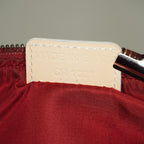 Christian Dior Saddle Bag Trotter Canvas Bordeaux Beige Silver HW 09E223121010