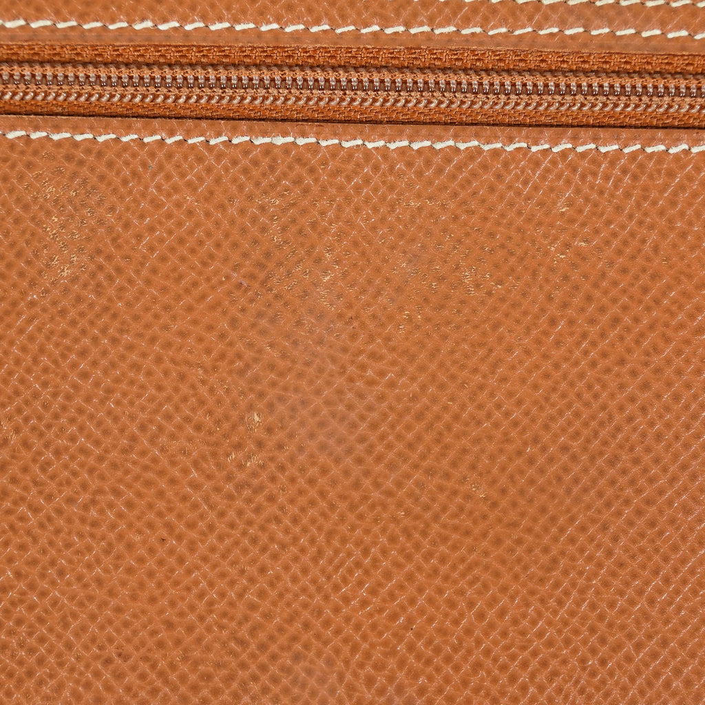 Hermes Bearn Soufflet Long Wallet Brown Leather Gold Hardware Used 08E022090008