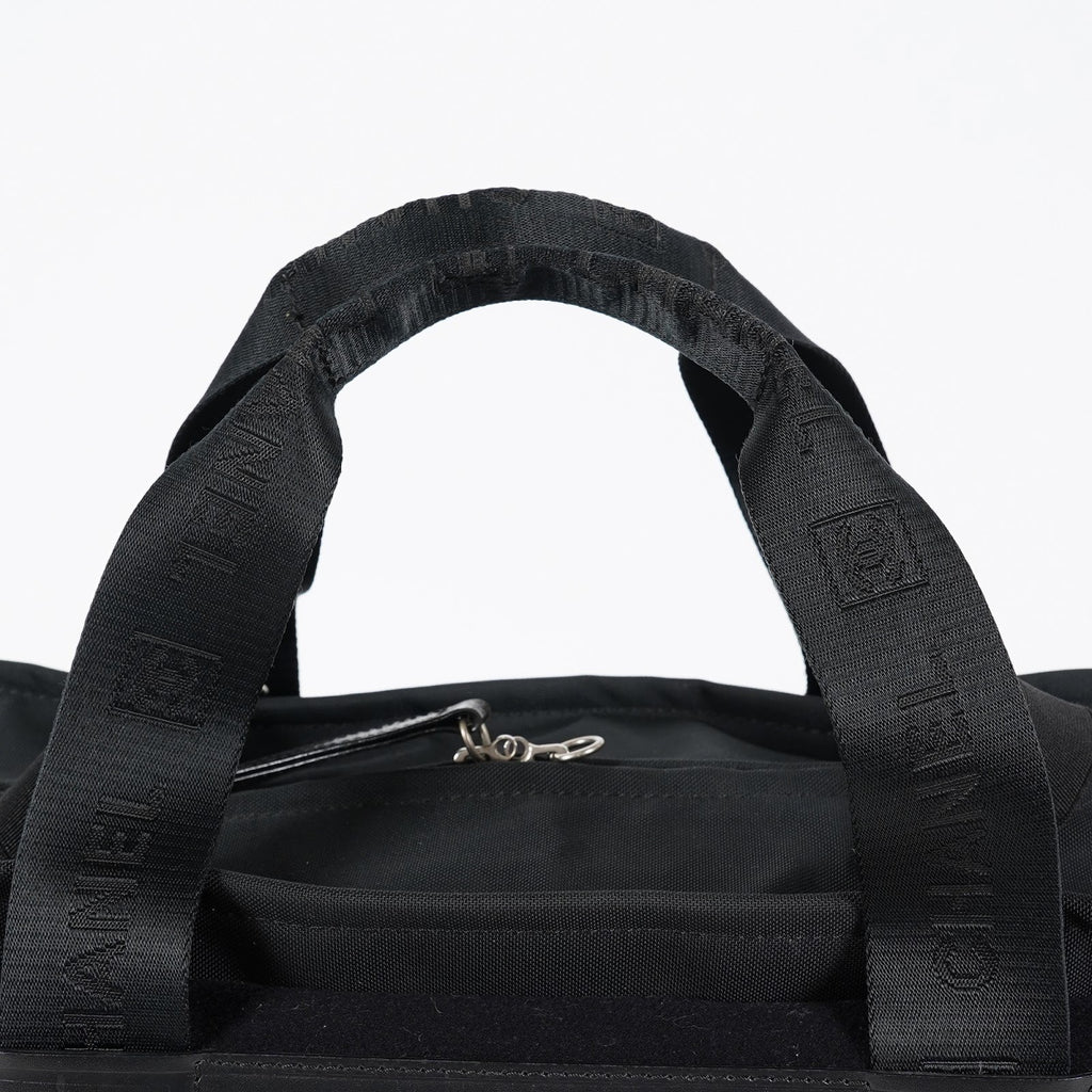 CHANEL Sports Line Boston Bag 40cm Black Canvas Used Vintage Duffle 07E186930027