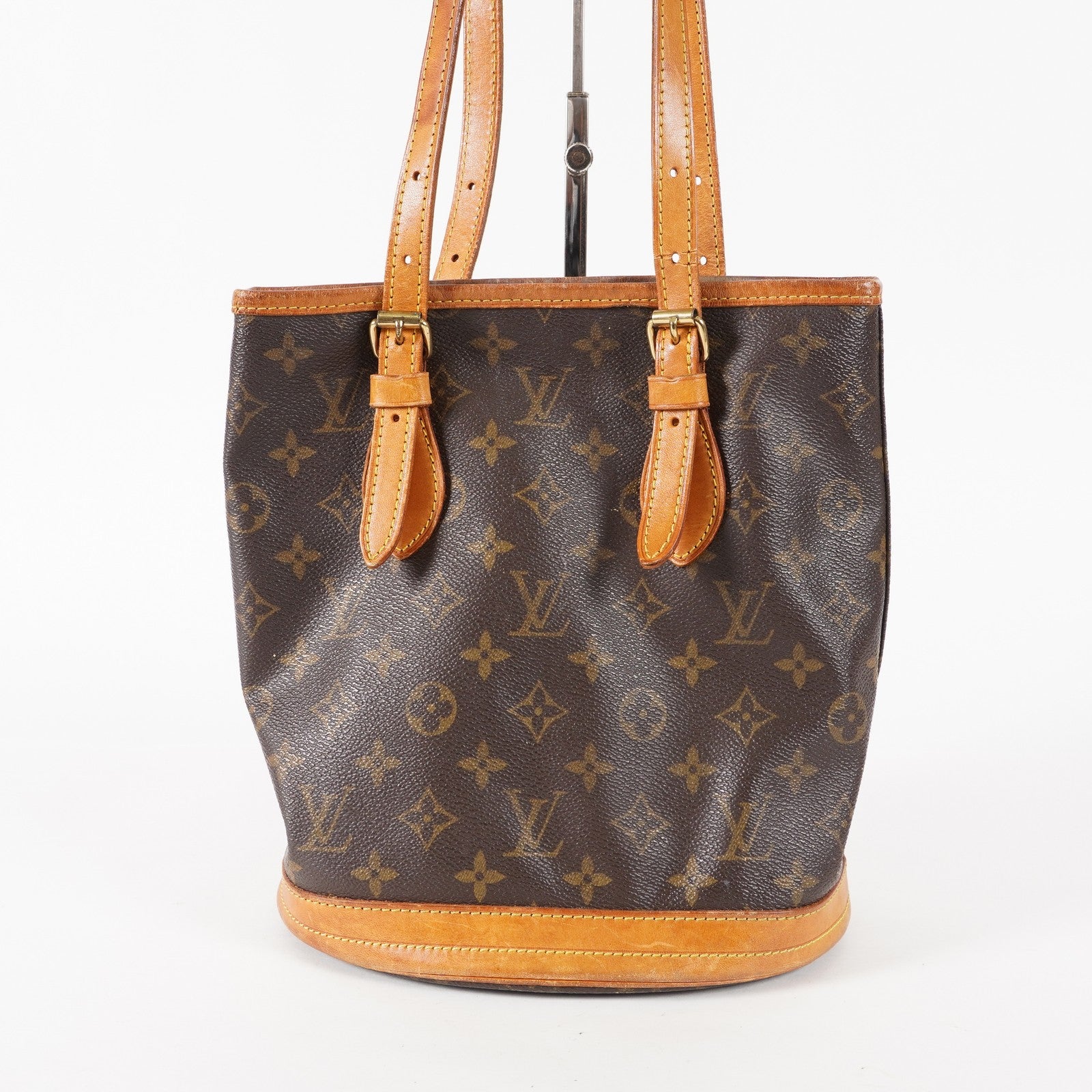 Authentic Louis Vuitton Monogram Bucket PM Shoulder Tote Bag M42238 02E242640018