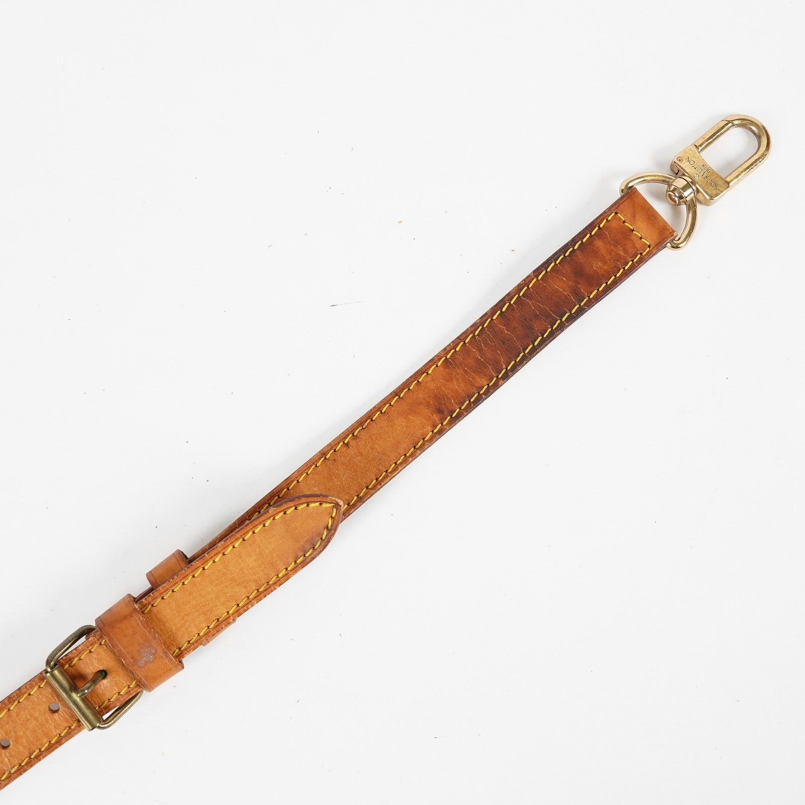 Louis Vuitton Vachetta Leather Adjustable Shoulder Strap Tan Gold Used XY265