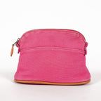 Hermes Bolide Pouch Mini Mini Pink Canvas Leather Used 07E27825001