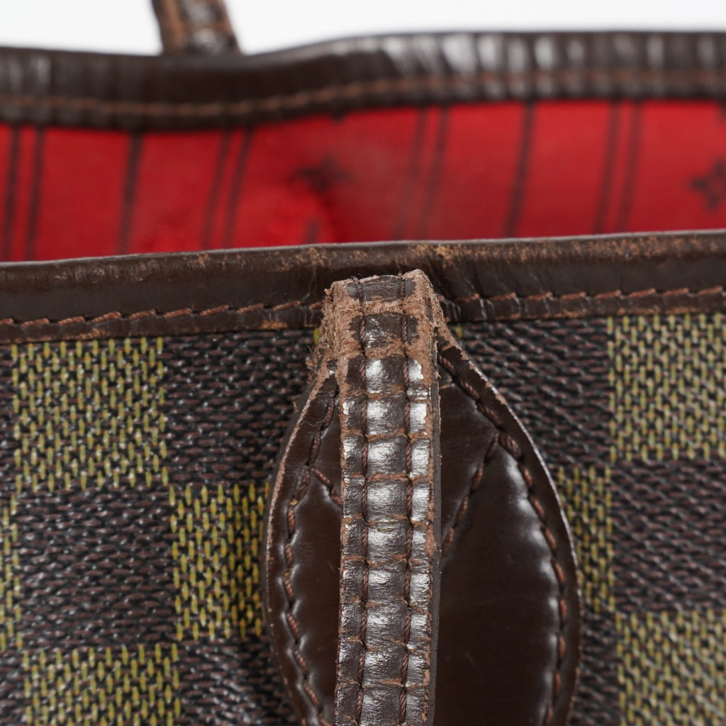 Louis Vuitton Neverfull MM N51105 Damier Ebene Brown Tote Bag Used 07E133960027