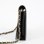 Chanel Calfskin Flap Chain Shoulder Bag 25cm Black Used Vintage CC 08E1011440006