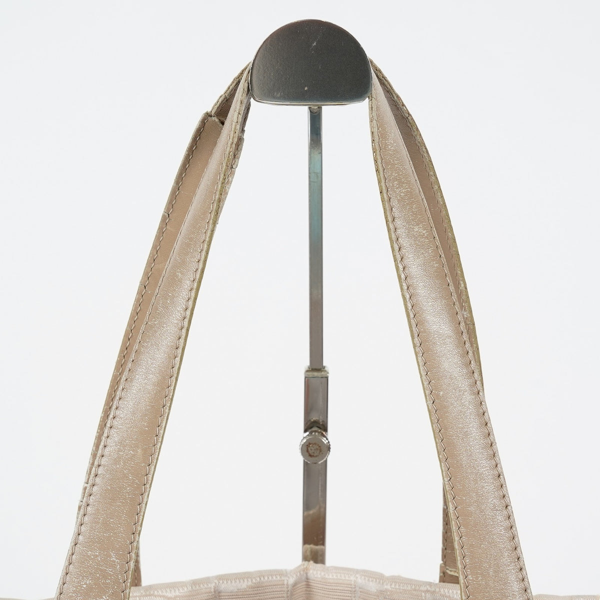Chanel Travel Line Tote Bag Beige Nylon Leather Used Handbag 09M41793108