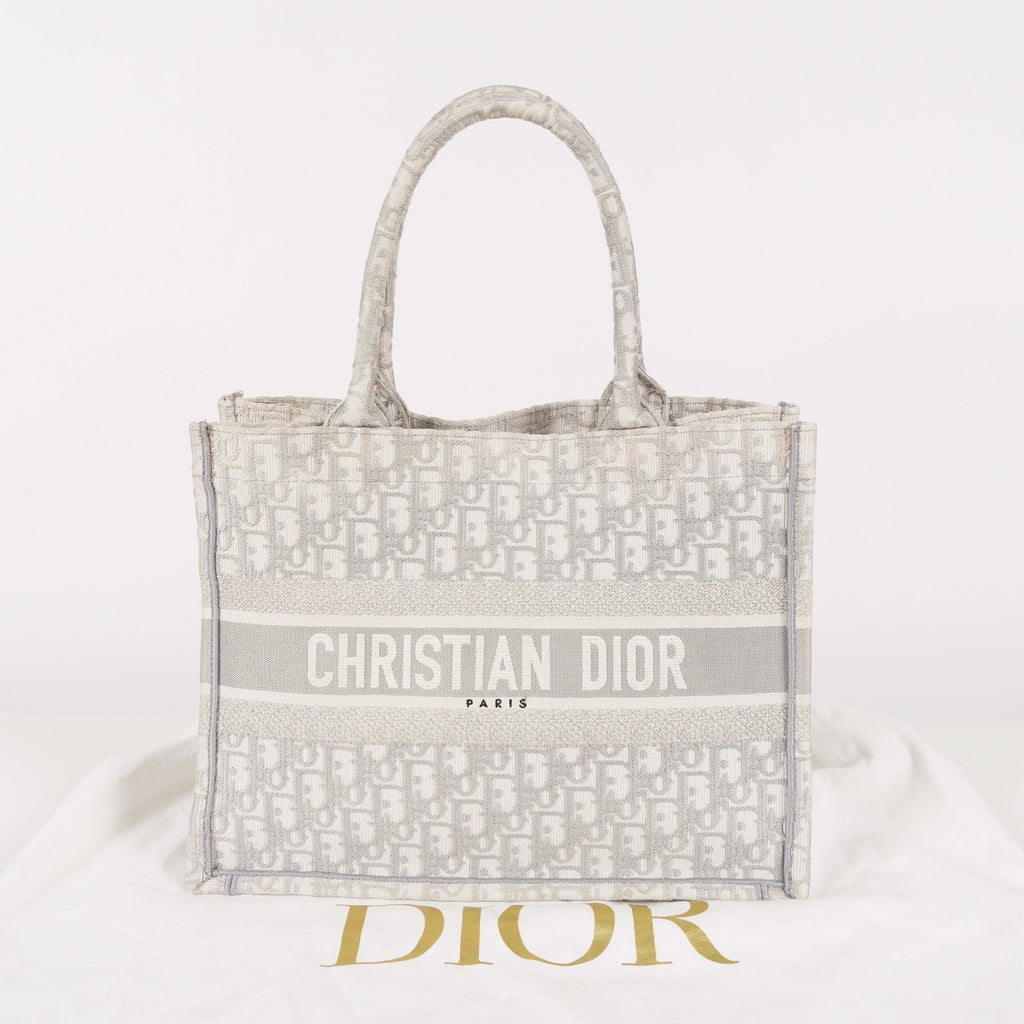 Christian Dior Book Tote Toile de Jouy Beige Gray Canvas Bag used 02E207260003