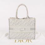 Christian Dior Book Tote Toile de Jouy Beige Gray Canvas Bag used 02E207260003