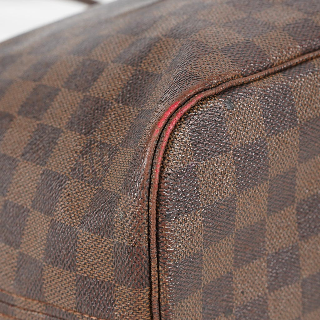 Louis Vuitton N51105 Damier Ebene Neverfull MM Tote Bag Brown Used 07E064730027