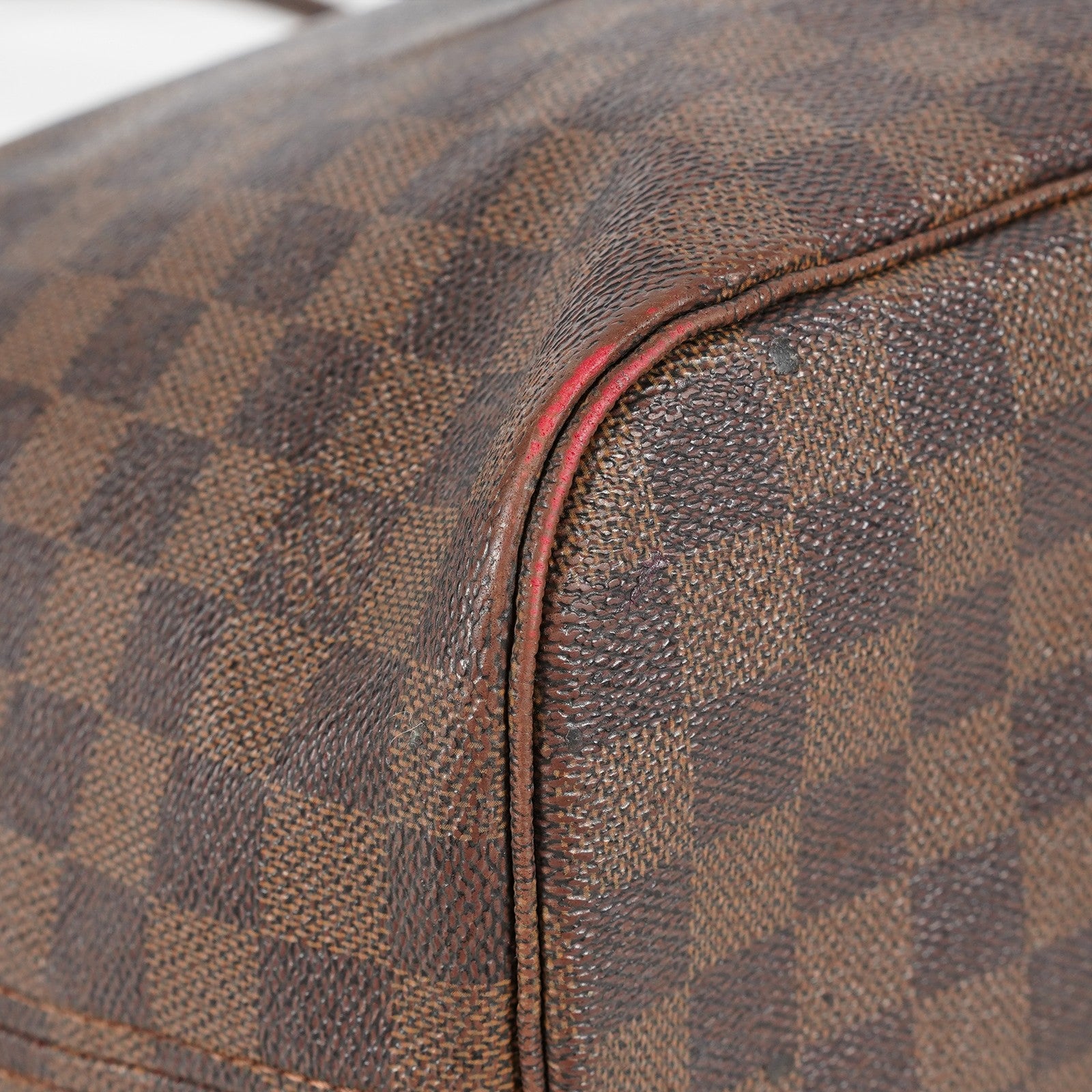 Louis Vuitton N51105 Damier Ebene Neverfull MM Tote Bag Brown Used 07E064730027