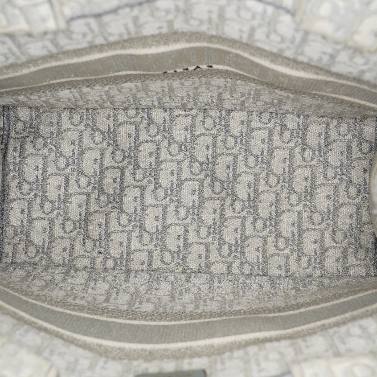 Christian Dior Book Tote Toile de Jouy Beige Gray Canvas Bag used 02E207260003