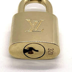 LOUIS VUITTON PadLock Lock & Key Brass Gold Authentic Number random JP Used