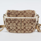 Authentic Coach Signature Mini Field Shoulder Bag Crossbody Canvas x Leather 77