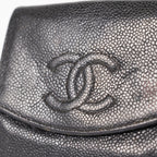 Chanel Caviar Skin Black  Trifold Wallet Compact 06E46825025