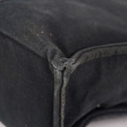 HERMES Fourre-Tout MM Black Canvas Tote Bag Hand Bag Purse Used 07A08605005