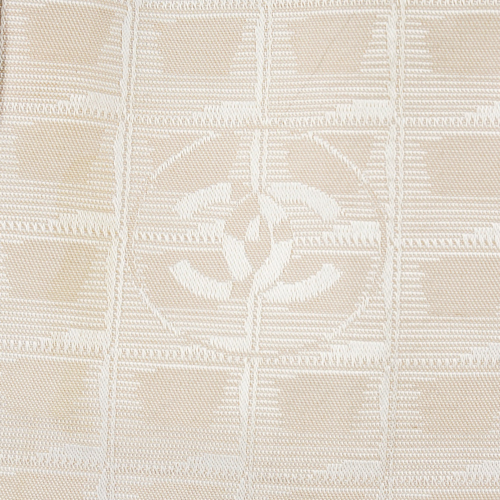 Chanel Travel Line Tote Bag Beige Nylon Leather Used Handbag 09M41793108