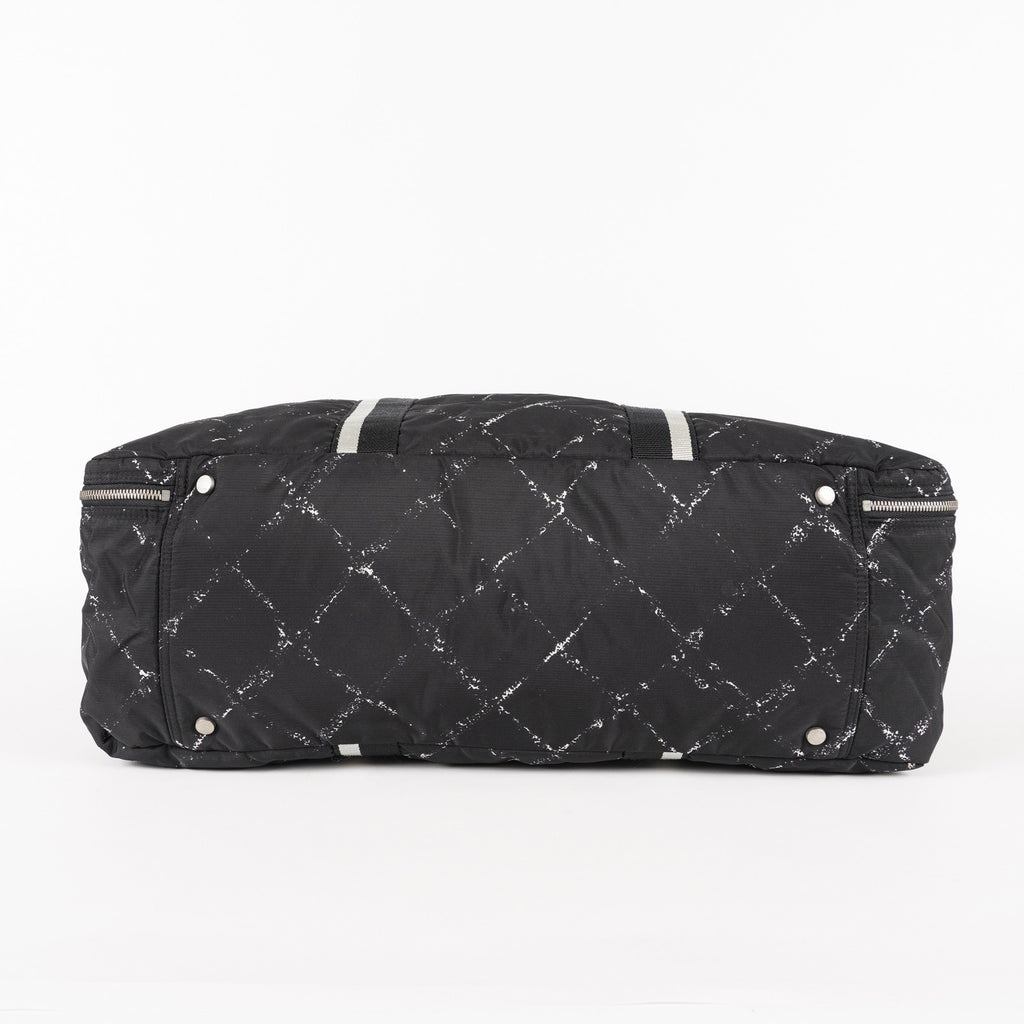 CHANEL Travel line Boston bag black Nylon canvas Women vintage 05E522750016