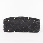 CHANEL Travel line Boston bag black Nylon canvas Women vintage 05E522750016