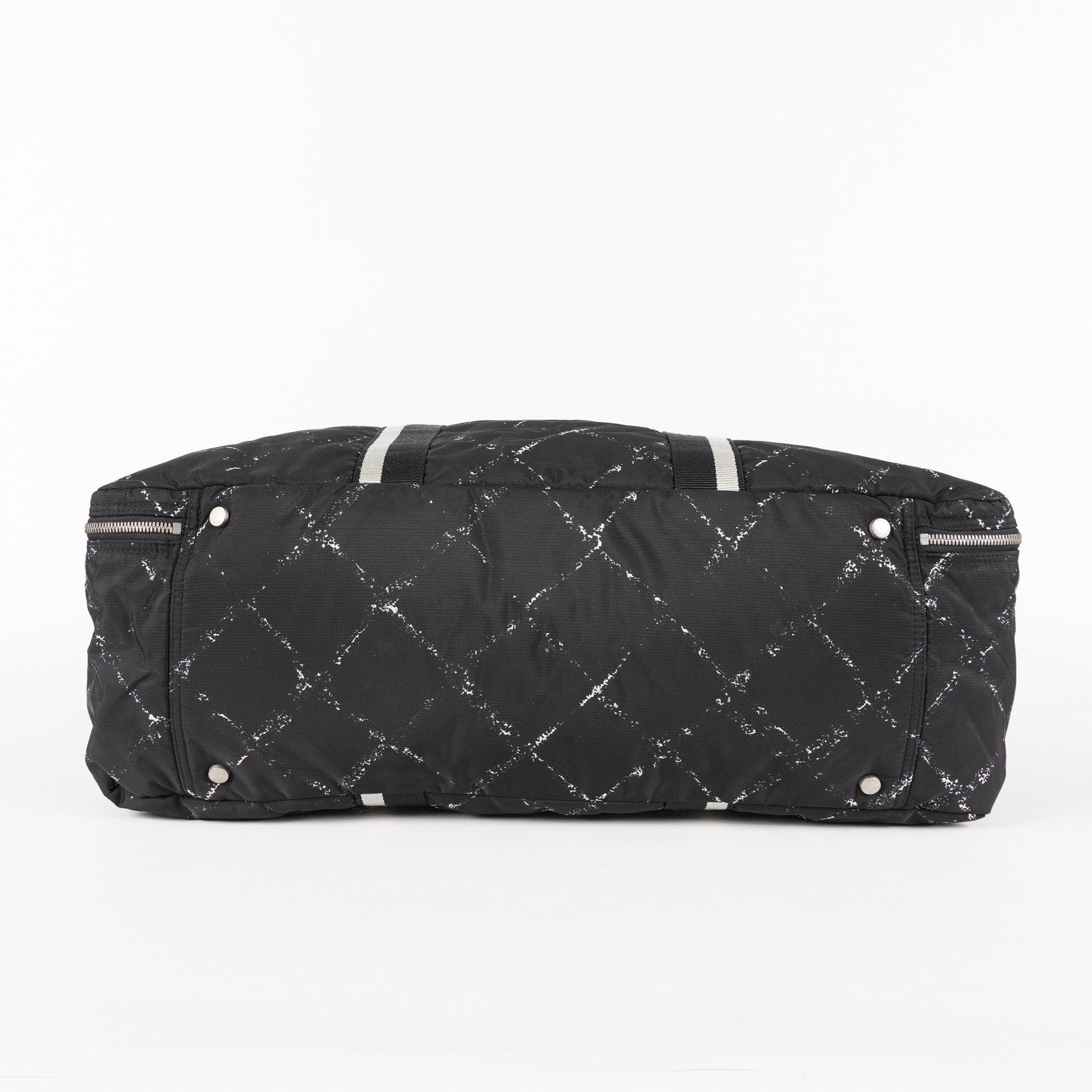CHANEL Travel line Boston bag black Nylon canvas Women vintage 05E522750016