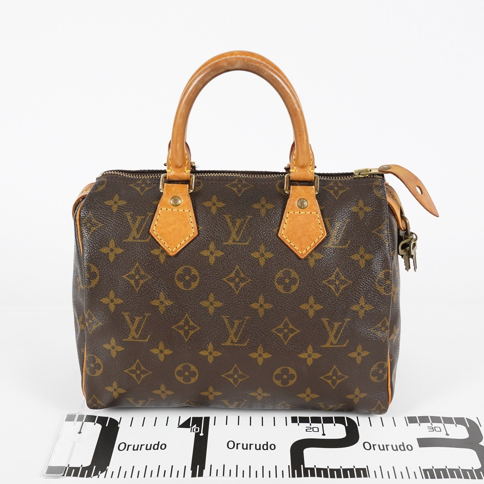 Louis Vuitton Monogram Speedy 25 Handbag M41528 Brown Vintage Used 07E037150029