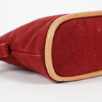 Hermes Bolide Pouch 18 Mini Brick Red Cotton Canvas Vintage Used 07E22715009