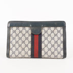 VINTAGE GUCCI Clutch Bag GG Sherry Line Navy 05M02846425