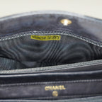 Chanel Coco Mark Shoulder Chain Wallet Black Women's Enamel vintage 05E294730016