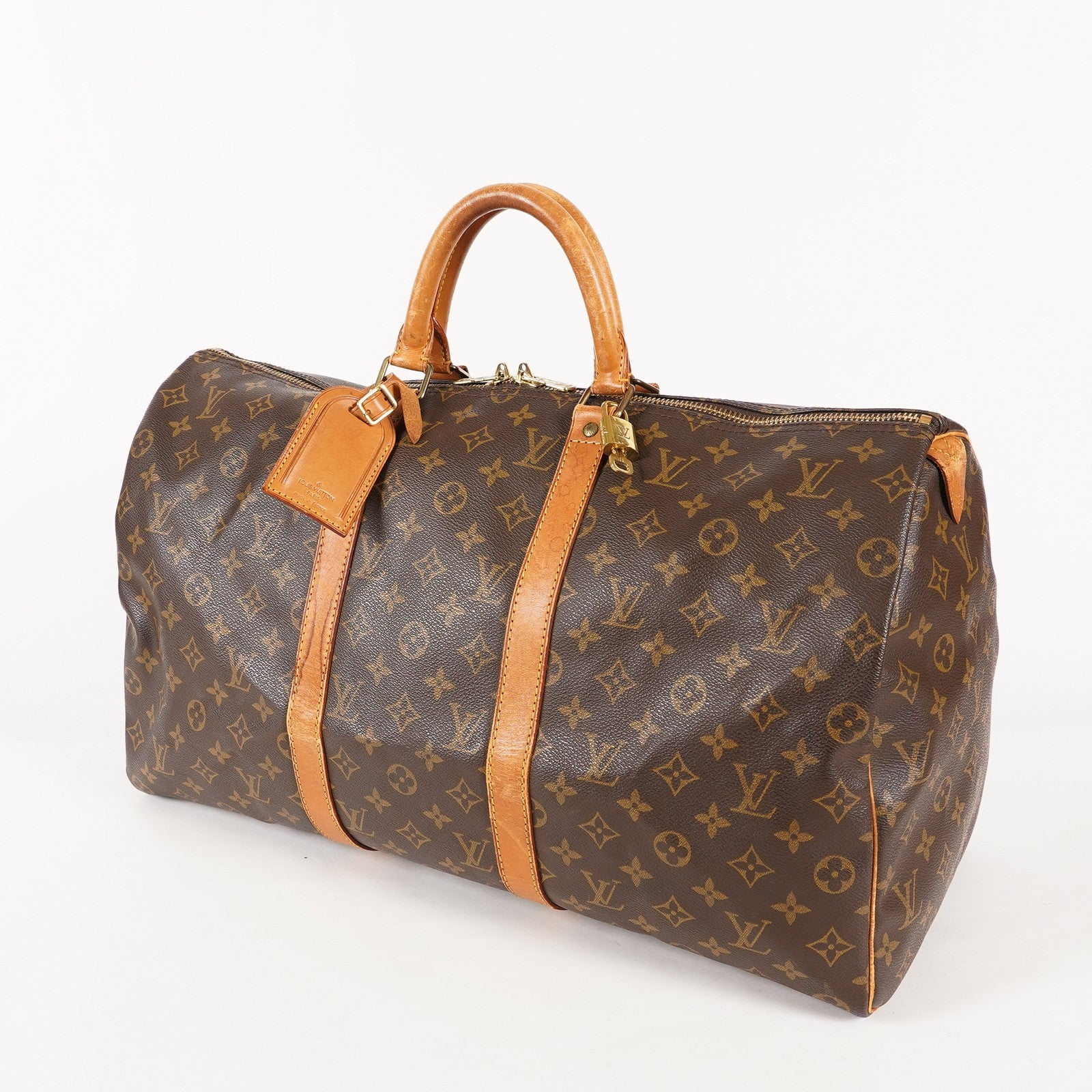 LOUIS VUITTON Keepall 50 Monogram Boston Bag Brown vintage M41426 03T125800006