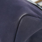 Hermes Herbag Cabas MM Navy Canvas Blue Leather Tote Hand Bag Used 08E043960012