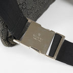 Gucci GG Denim Waist Belt Bag 30cm Black Leather Trim Used Vintage 08E022310002