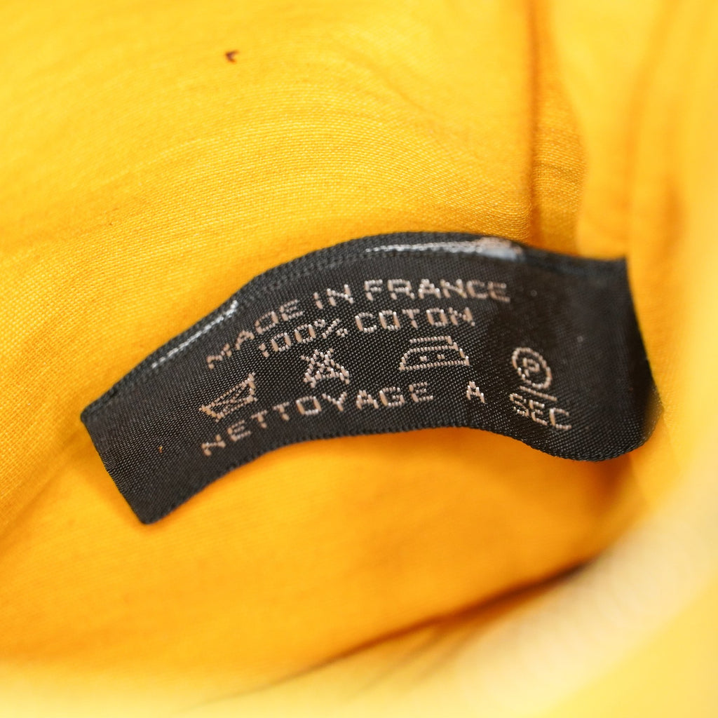 Hermes Bolide Pouch 23 Yellow Canvas Leather Trim Zip Pouch Bag Used 08E33825007