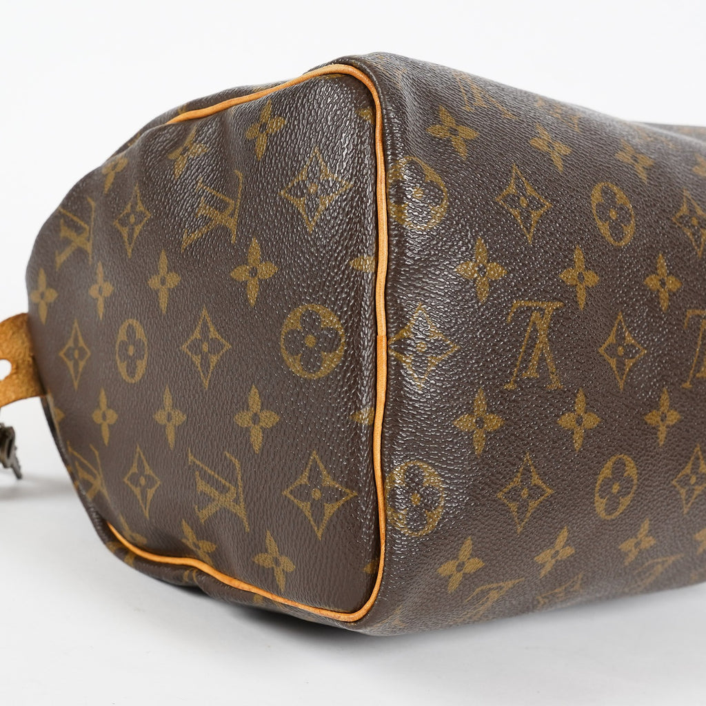 Louis Vuitton Monogram Speedy 25 Handbag M41528 Brown Vintage Used 07E037150029