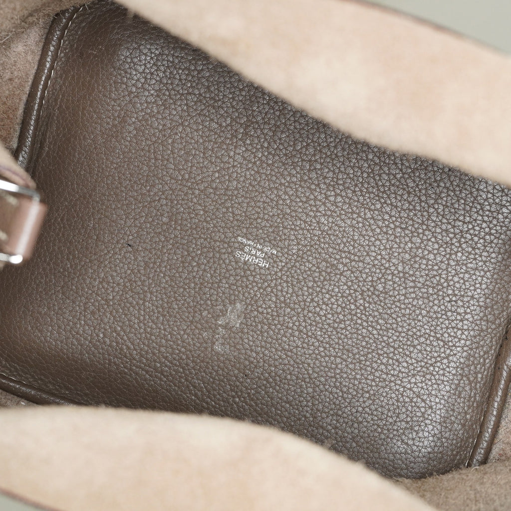 Hermes Picotin Lock MM Taurillon Clemence Leather Bag Gray Used 07E2223980025