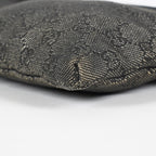 Gucci GG Denim Waist Belt Bag 30cm Black Leather Trim Used Vintage 08E022310002