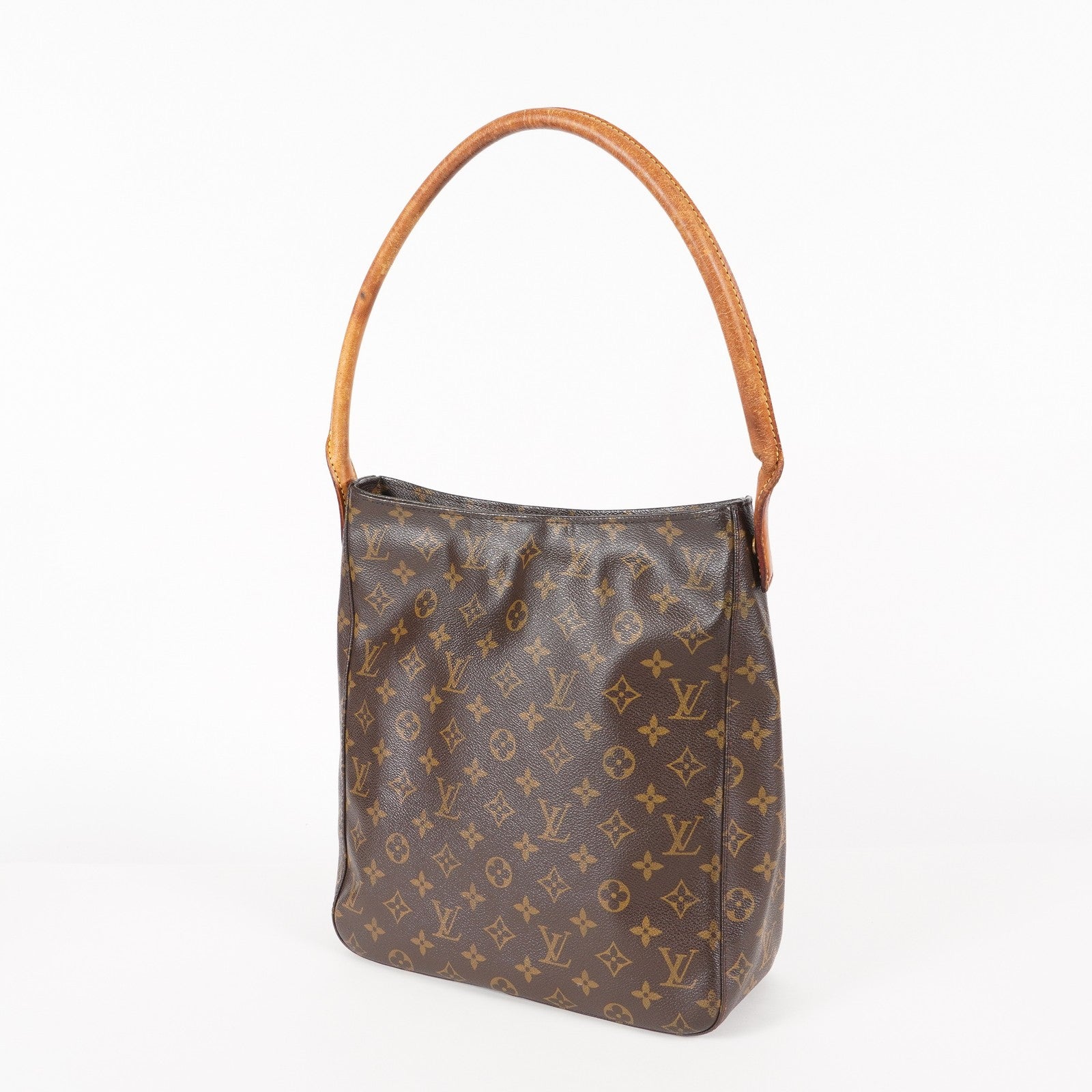 LOUIS VUITTON Looping GM Shoulder Bag Monogram Leather Brown M51145 05E053465029